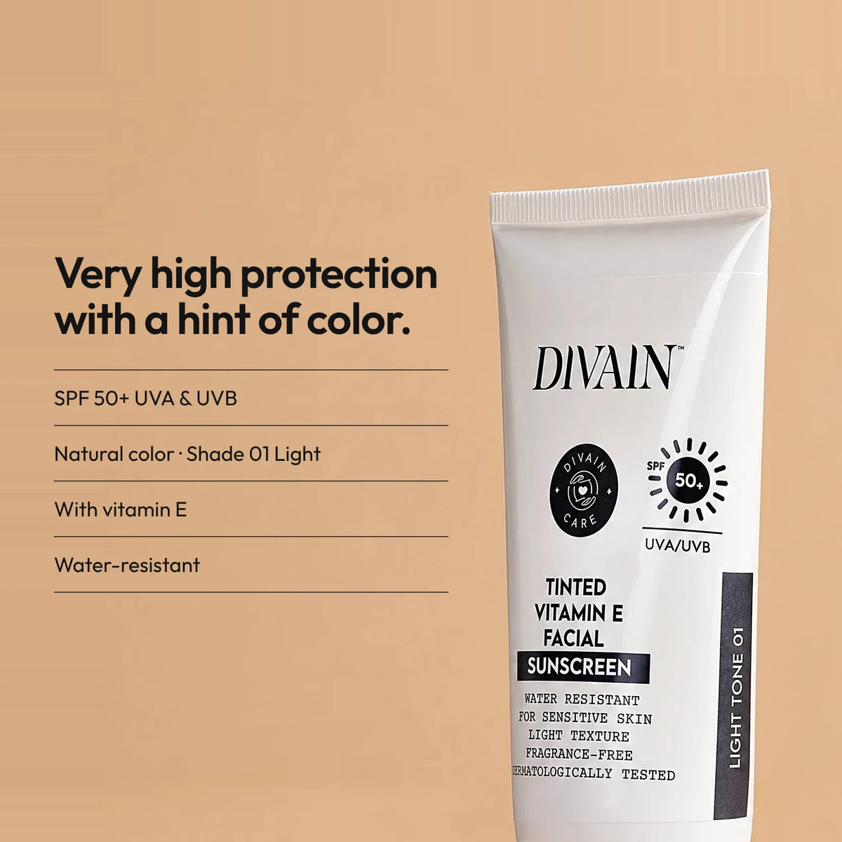 Tinted Vitamin E Facial Sunscreen SPF50+ Light Tone 01
