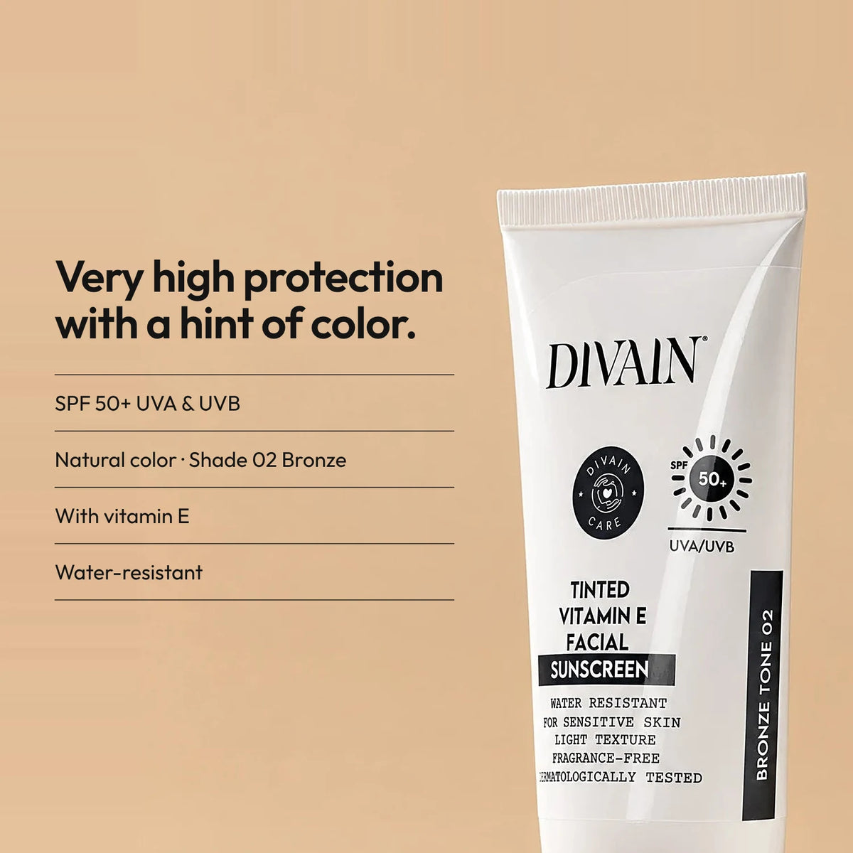 SPF 50+ with a hint of natural tint that evens out your skin tone.