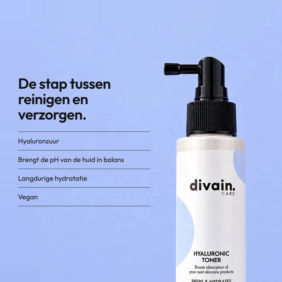 Bereidt de huid voor en hydrateert in één beweging.