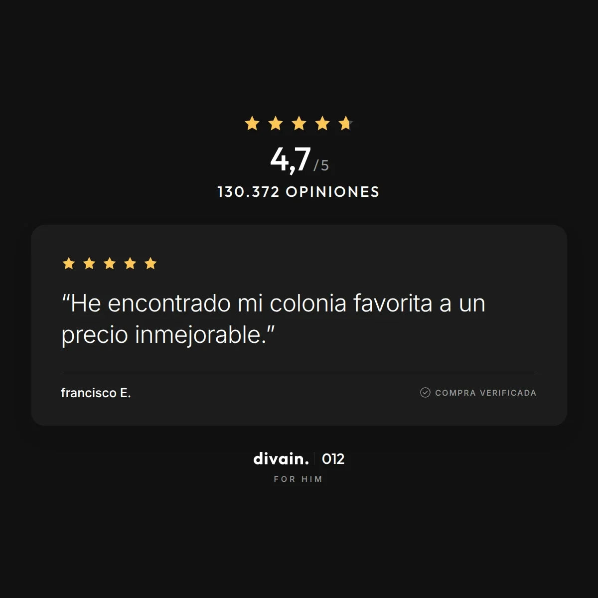 divain.012 - 4,7/5 sobre 130.372 opiniones
