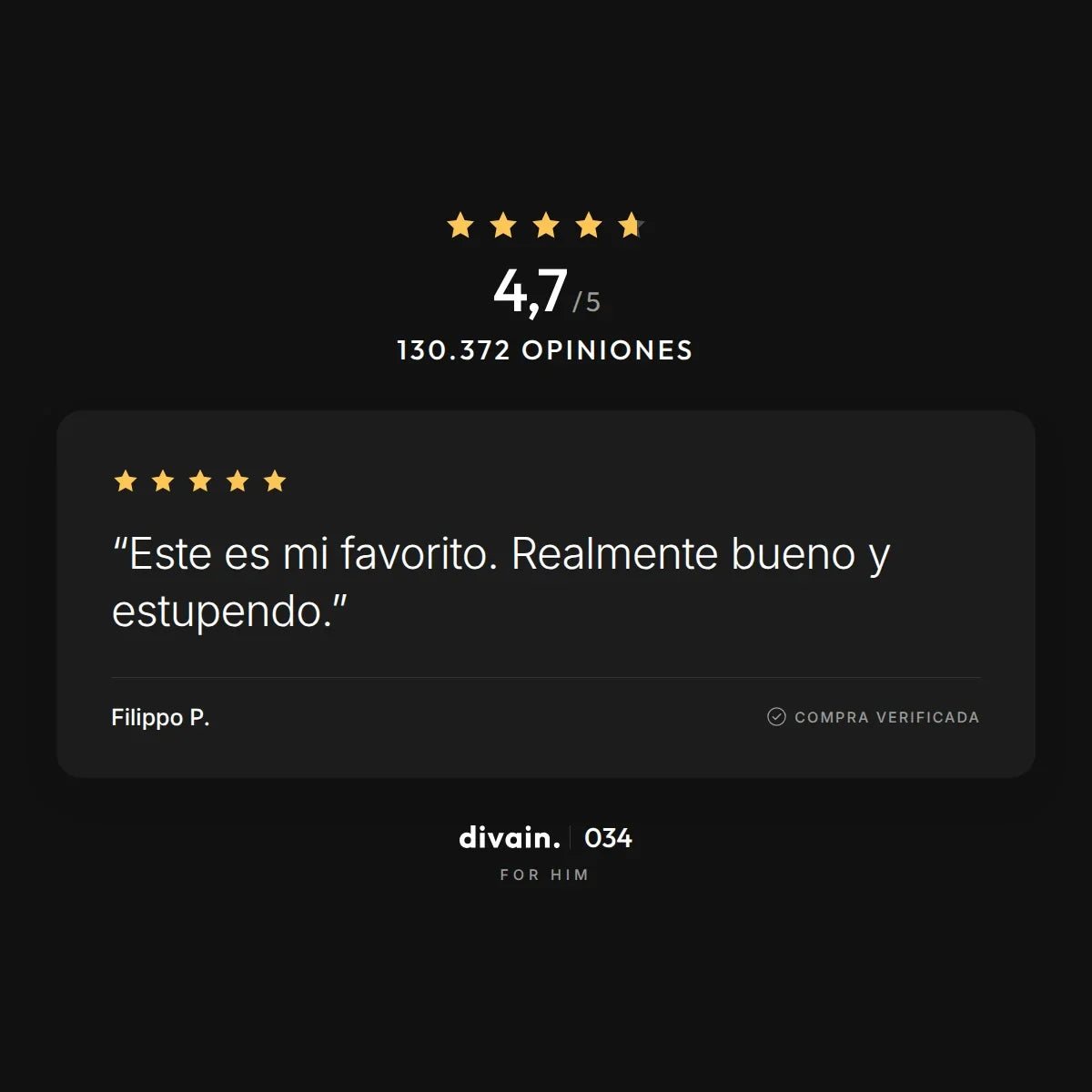divain.034 - 4,7/5 sobre 130.372 opiniones