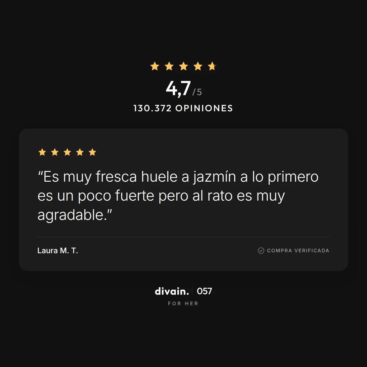 divain.057 - 4,7/5 sobre 130.372 opiniones