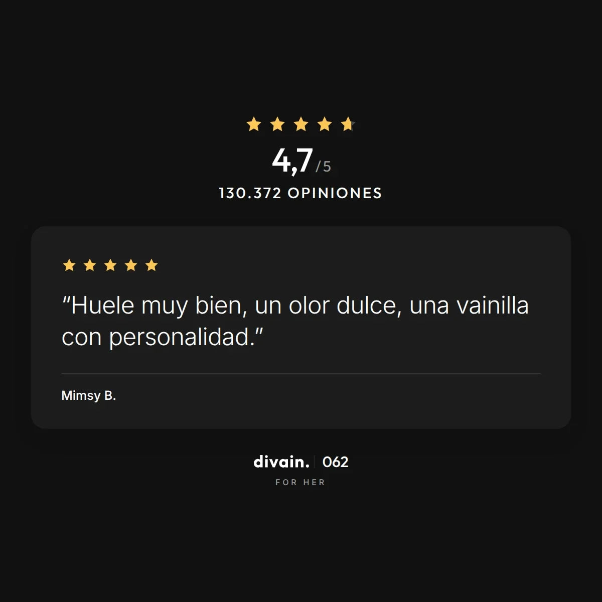 divain.062 - 4,7/5 sobre 130.372 opiniones