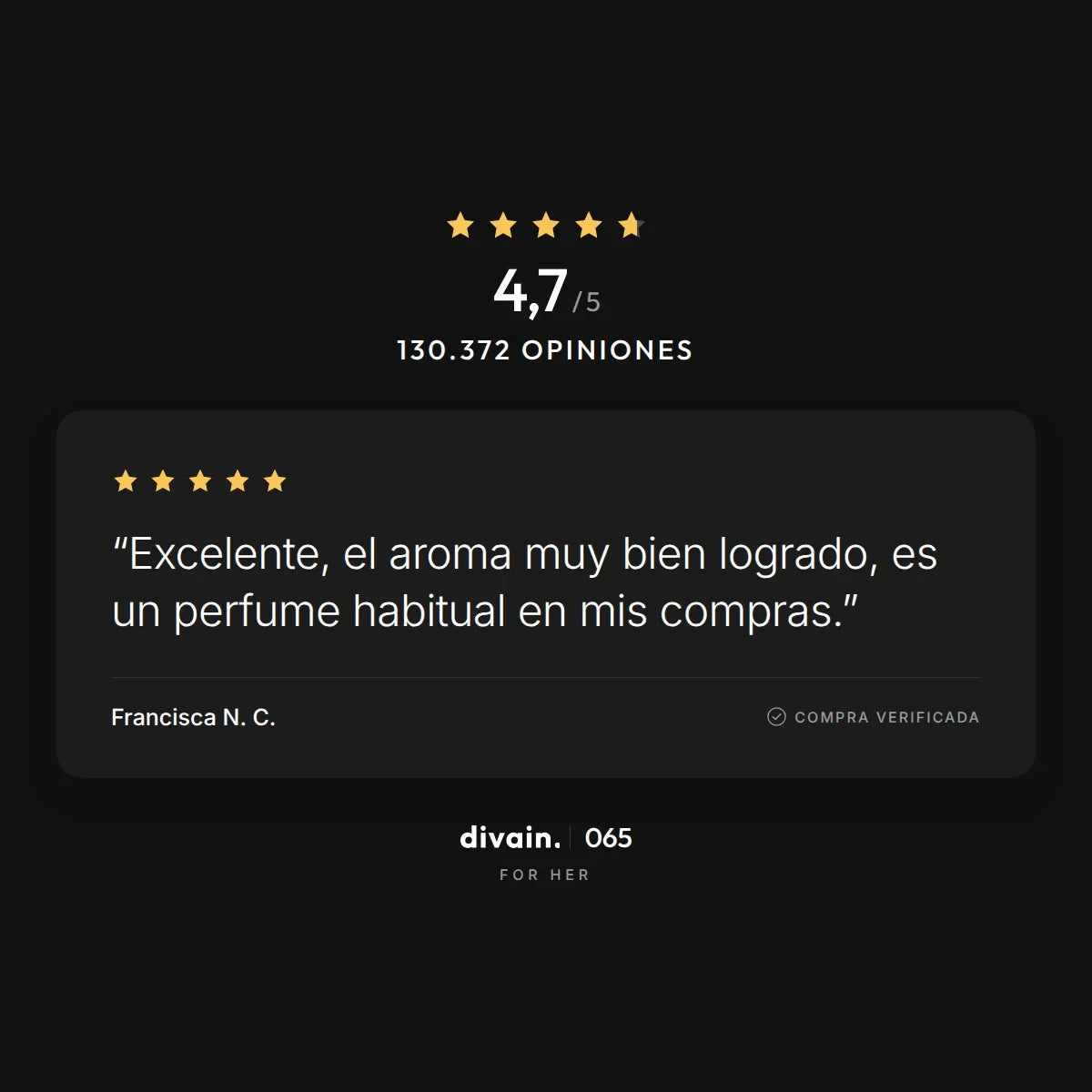 divain.065 - 4,7/5 sobre 130.372 opiniones