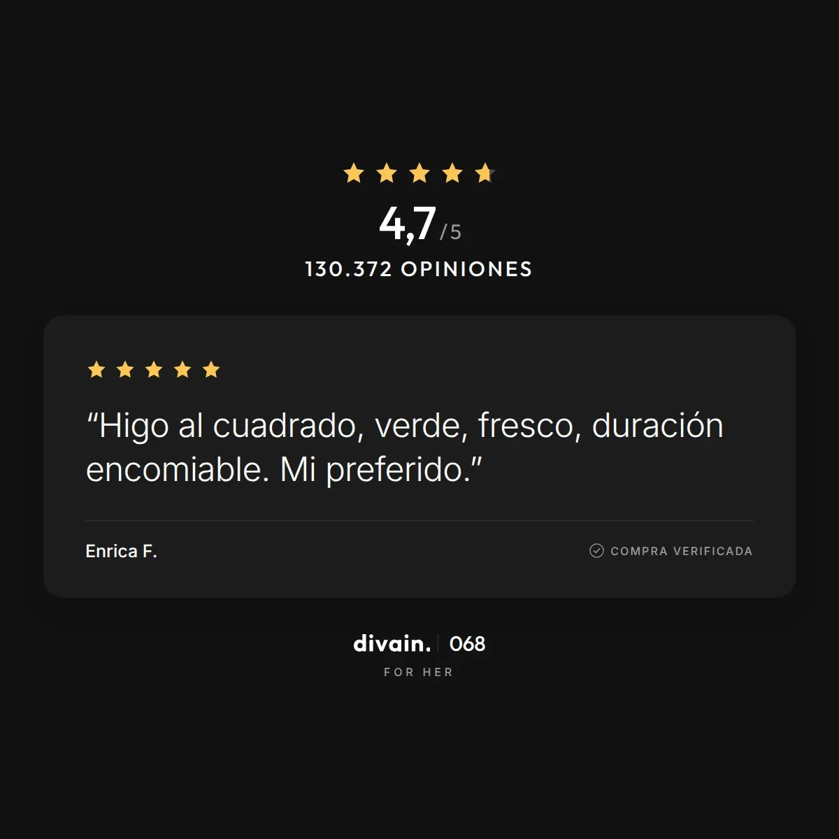 divain.068 - 4,7/5 sobre 130.372 opiniones