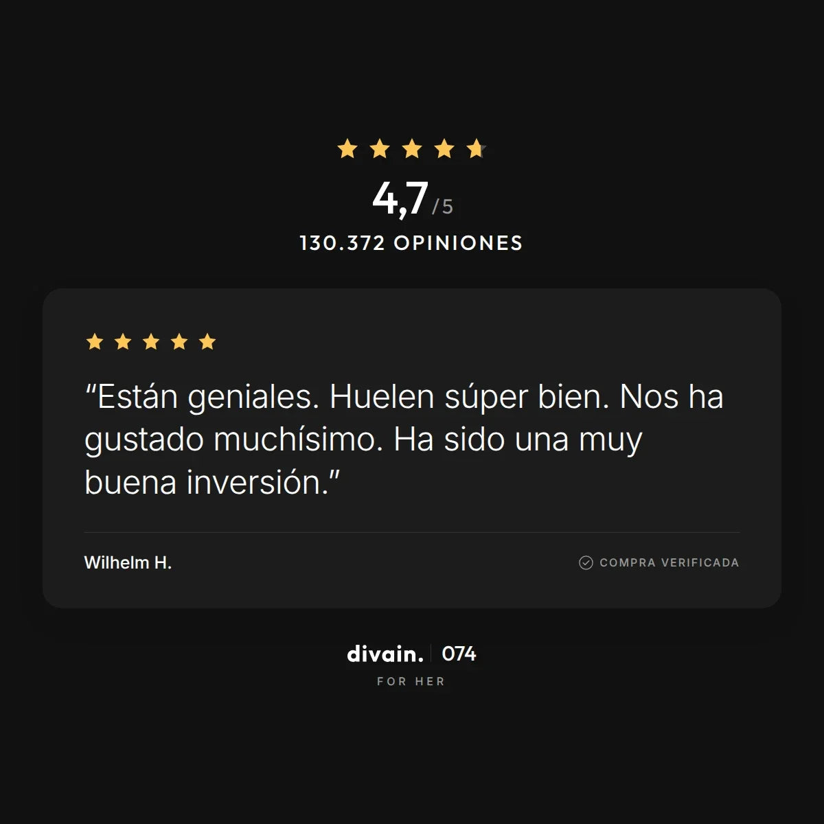 divain.074 - 4,7/5 sobre 130.372 opiniones