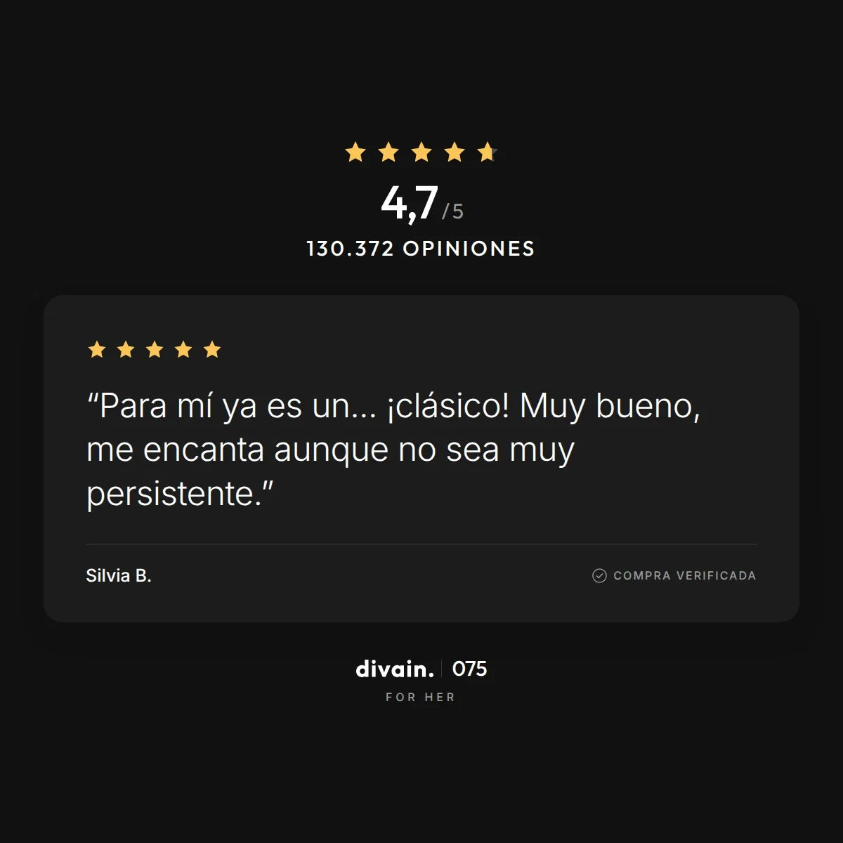 divain.075 - 4,7/5 sobre 130.372 opiniones