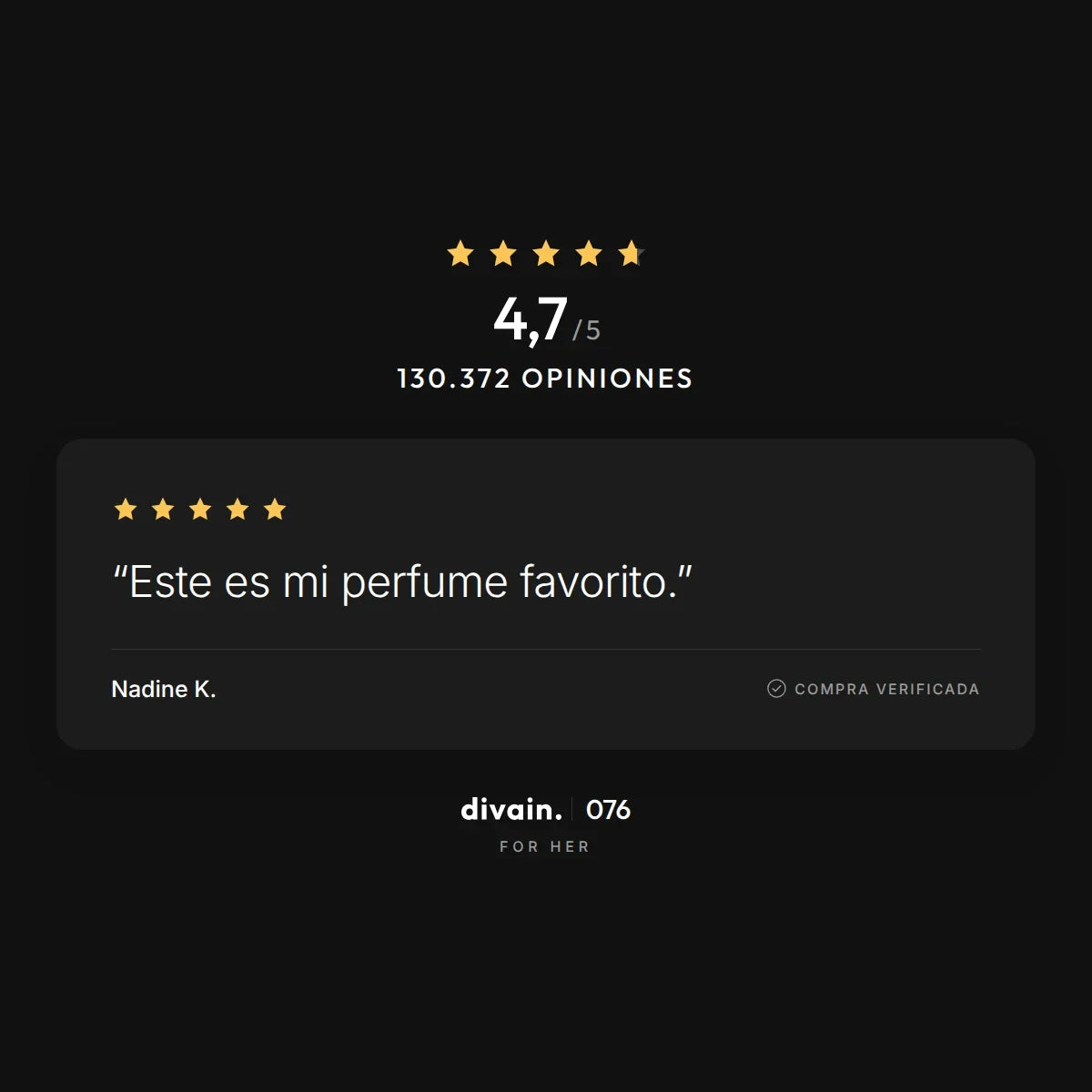 divain.076 - 4,7/5 sobre 130.372 opiniones