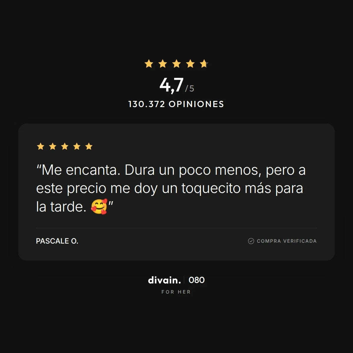 divain.080 - 4,7/5 sobre 130.372 opiniones