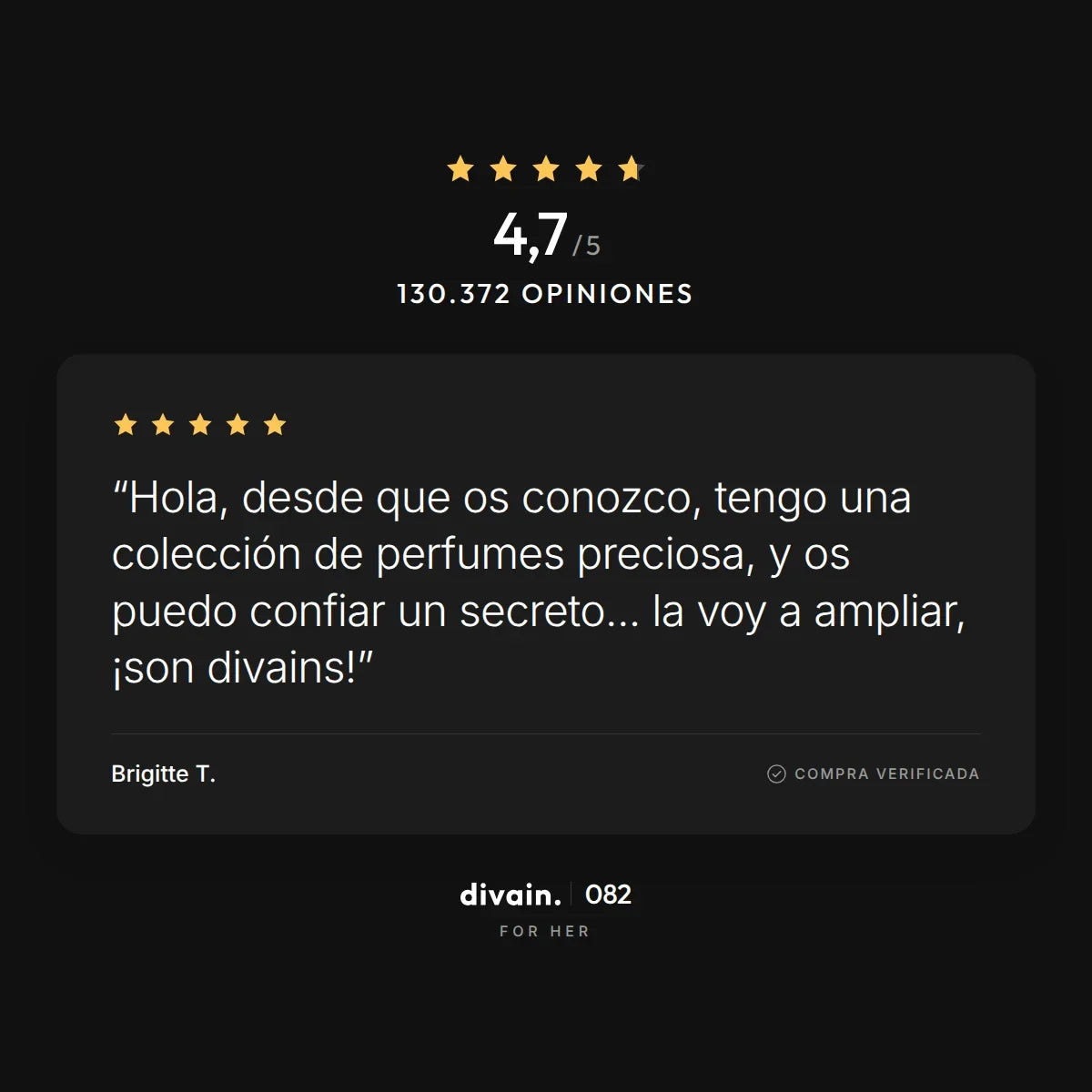 divain.082 - 4,7/5 sobre 130.372 opiniones