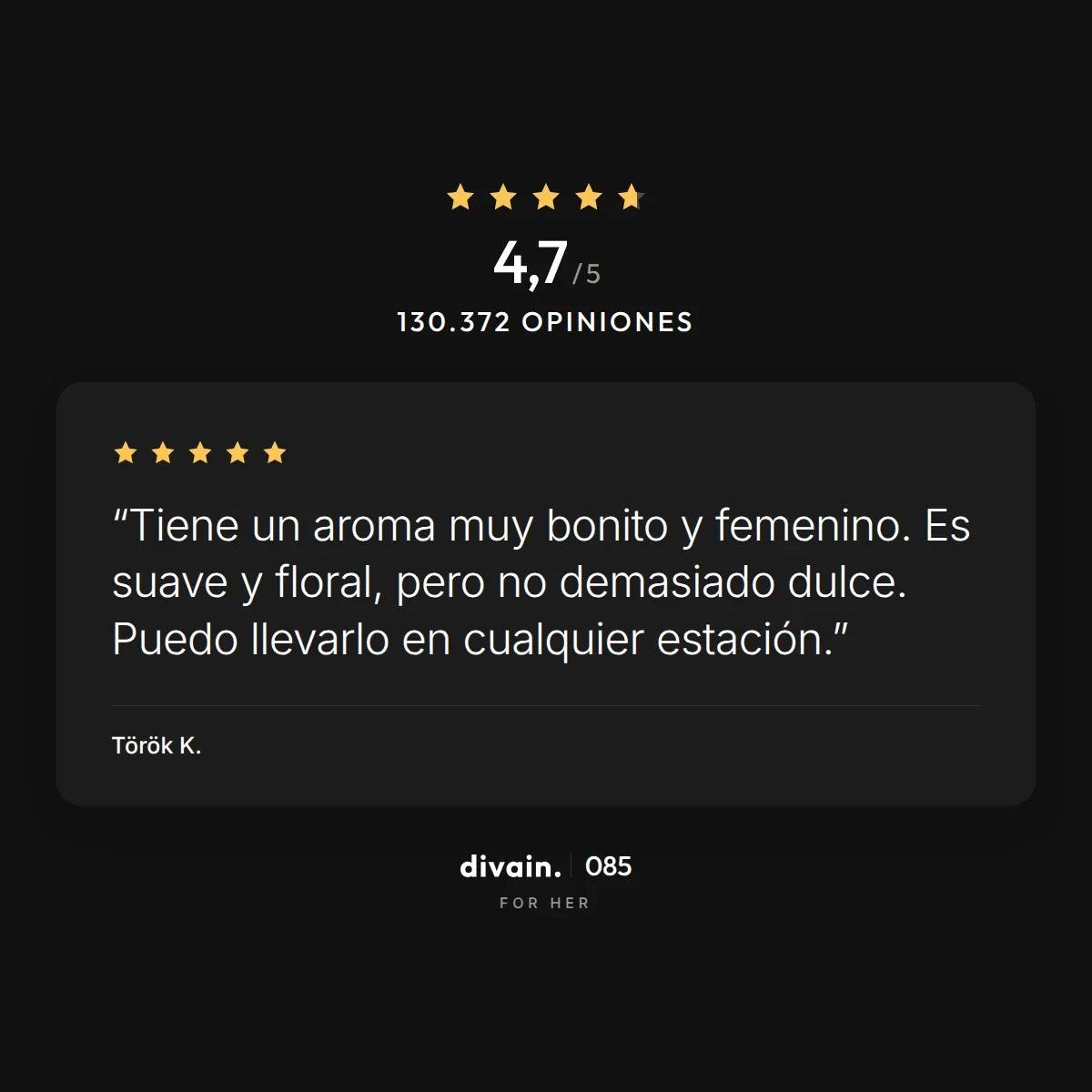 divain.085 - 4,7/5 sobre 130.372 opiniones