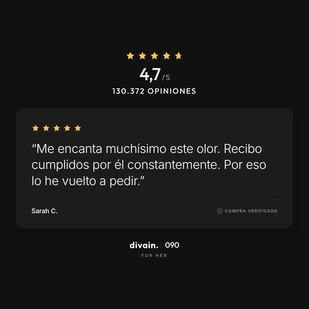 divain.090 - 4,7/5 sobre 130.372 opiniones