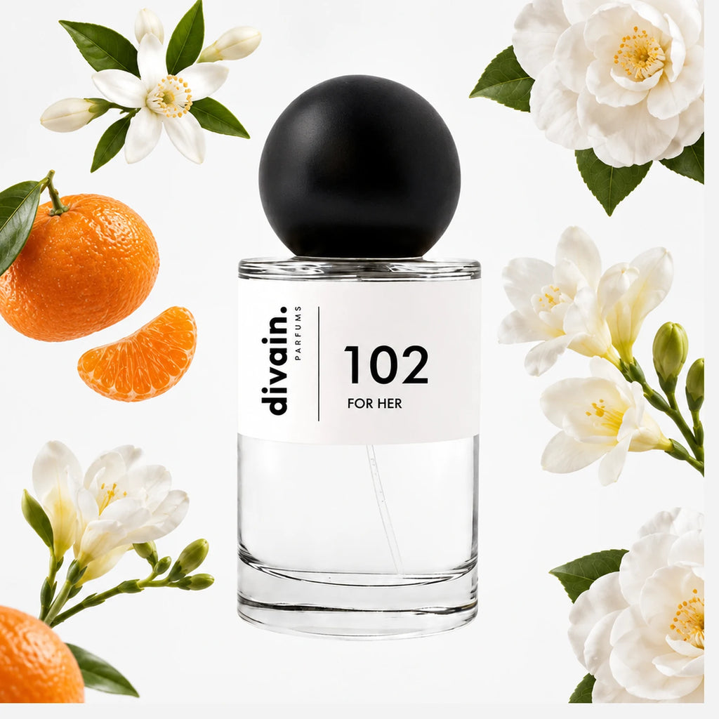 Pirámide olfativa perfume divain.102 | divain Parfums