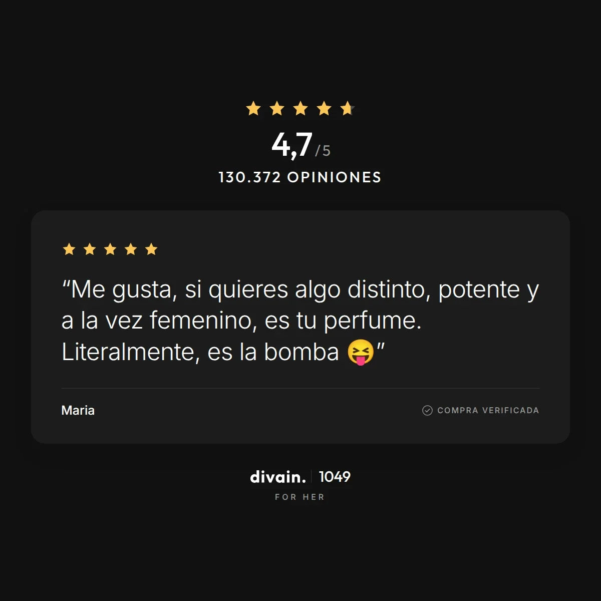 divain.1049 - 4,7/5 sobre 130.372 opiniones