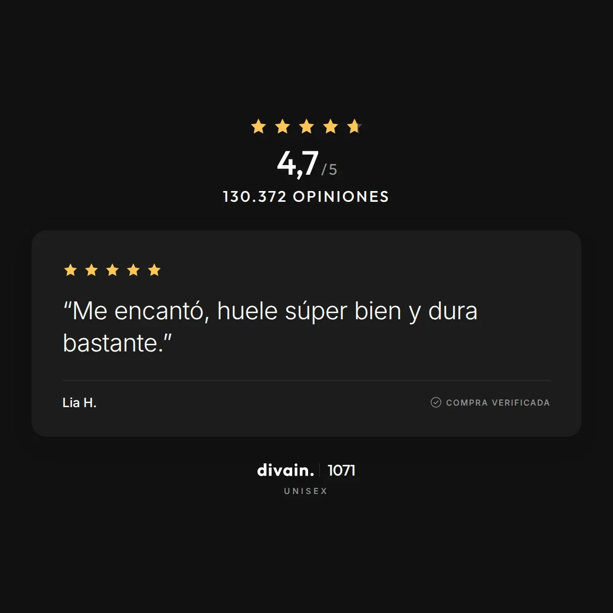 divain.1071 - 4,7/5 sobre 130.372 opiniones