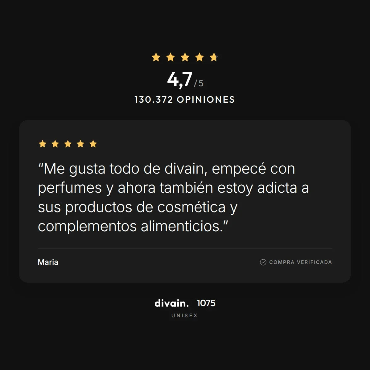 divain.1075 - 4,7/5 sobre 130.372 opiniones
