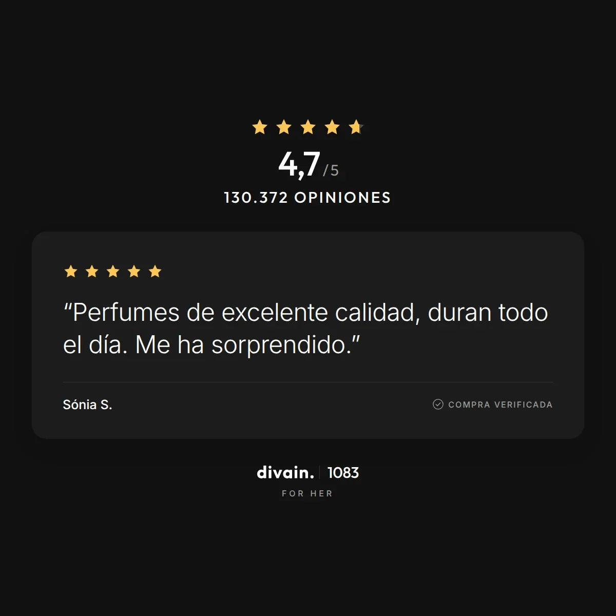 divain.1083 - 4,7/5 sobre 130.372 opiniones