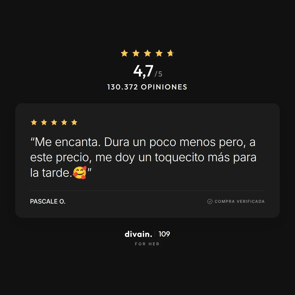 divain.109 - 4,7/5 sobre 130.372 opiniones