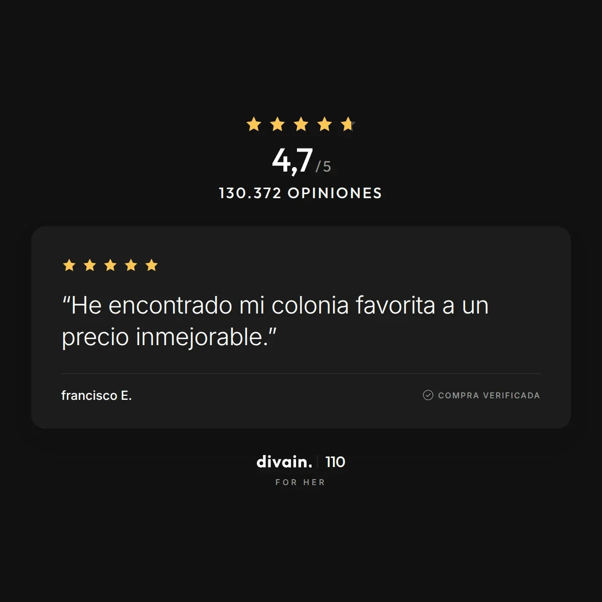 divain.110 - 4,7/5 sobre 130.372 opiniones