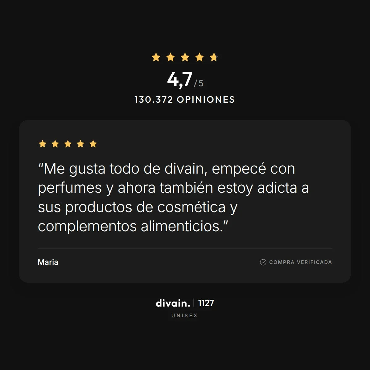 divain.1127 - 4,7/5 sobre 130.372 opiniones