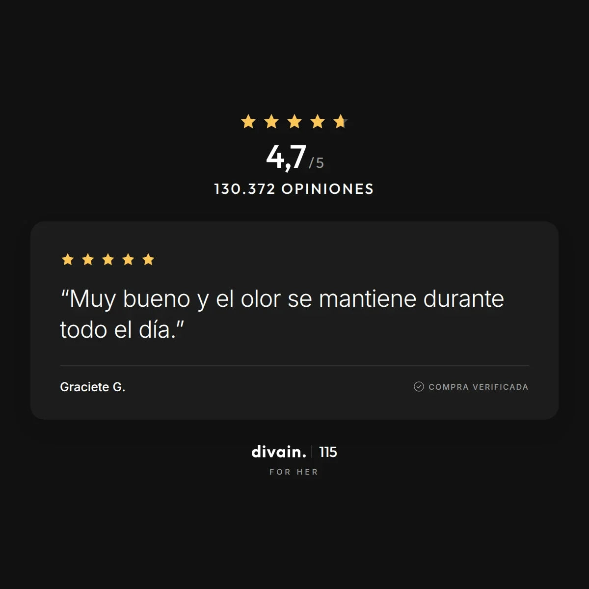 divain.115 - 4,7/5 sobre 130.372 opiniones