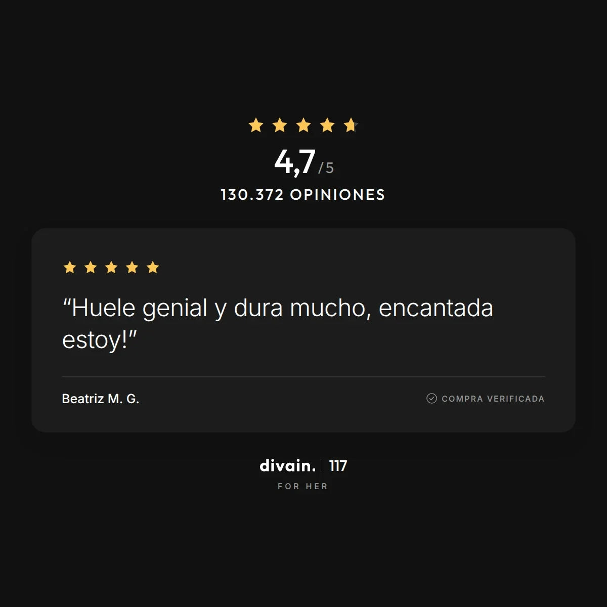 divain.117 - 4,7/5 sobre 130.372 opiniones