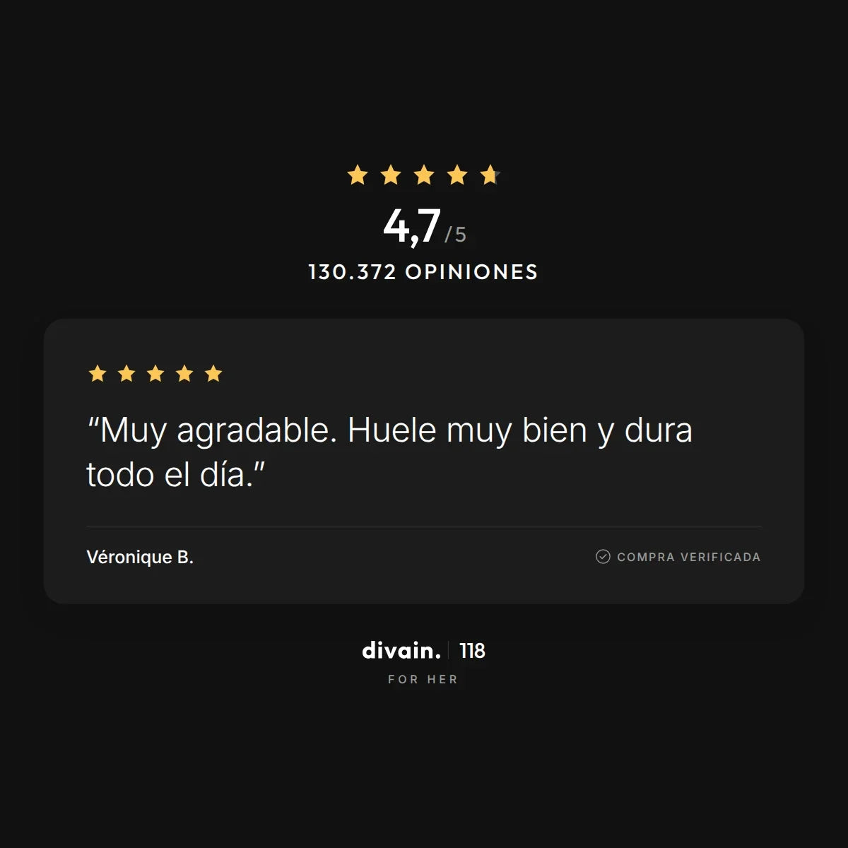 divain.118 - 4,7/5 sobre 130.372 opiniones