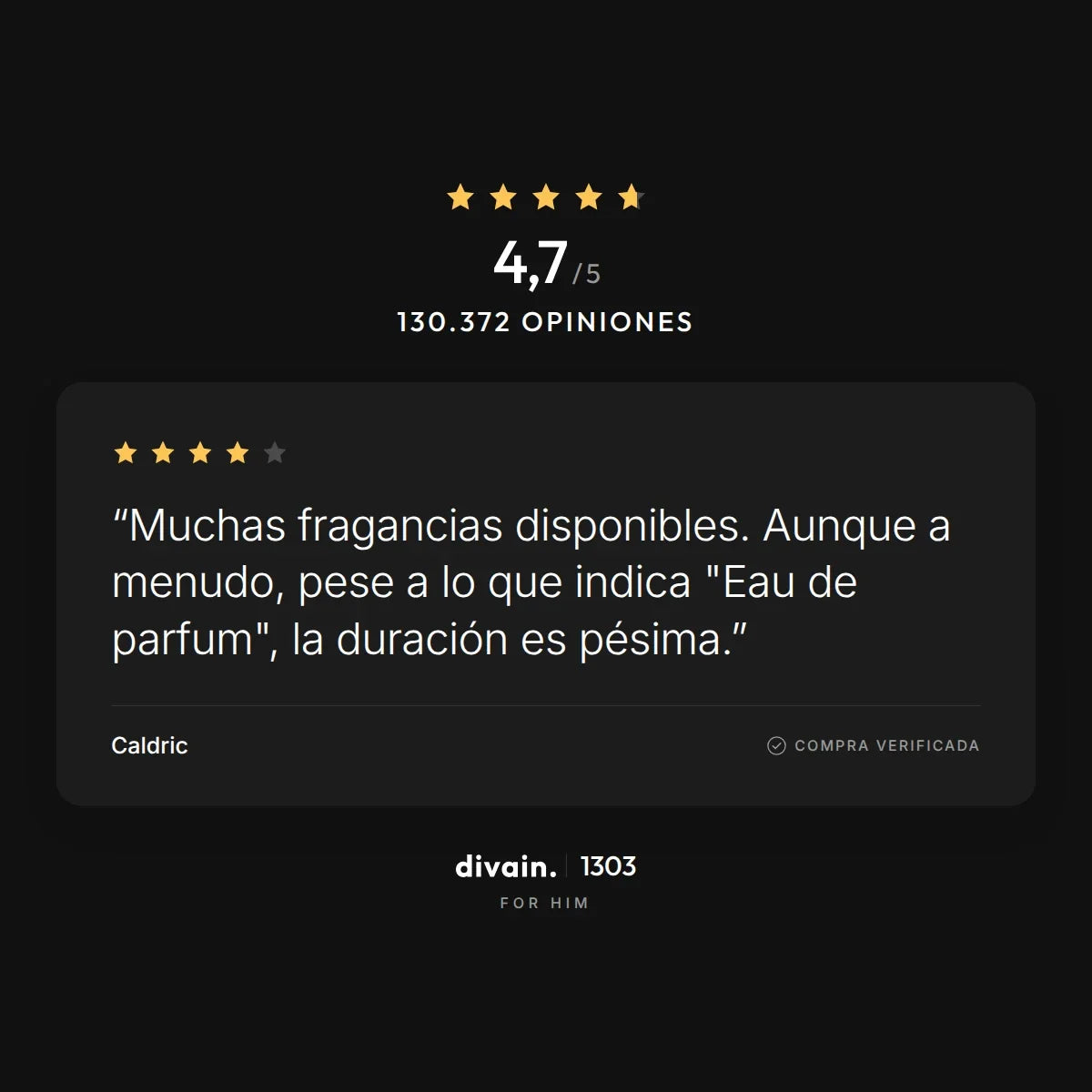 divain.1303 - 4,7/5 sobre 130.372 opiniones