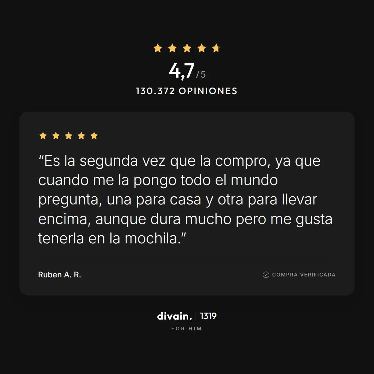 divain.1319 - 4,7/5 sobre 130.372 opiniones
