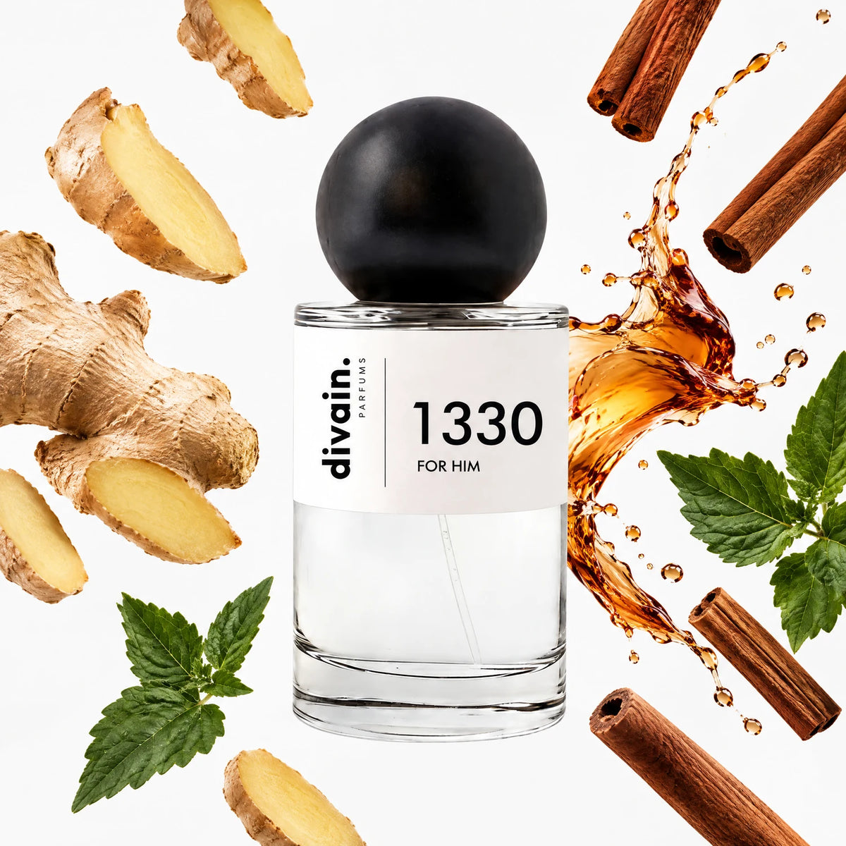 Notas olfativas jengibre, licor de canela y pachulí | Perfume divain.1330 | divain Parfums