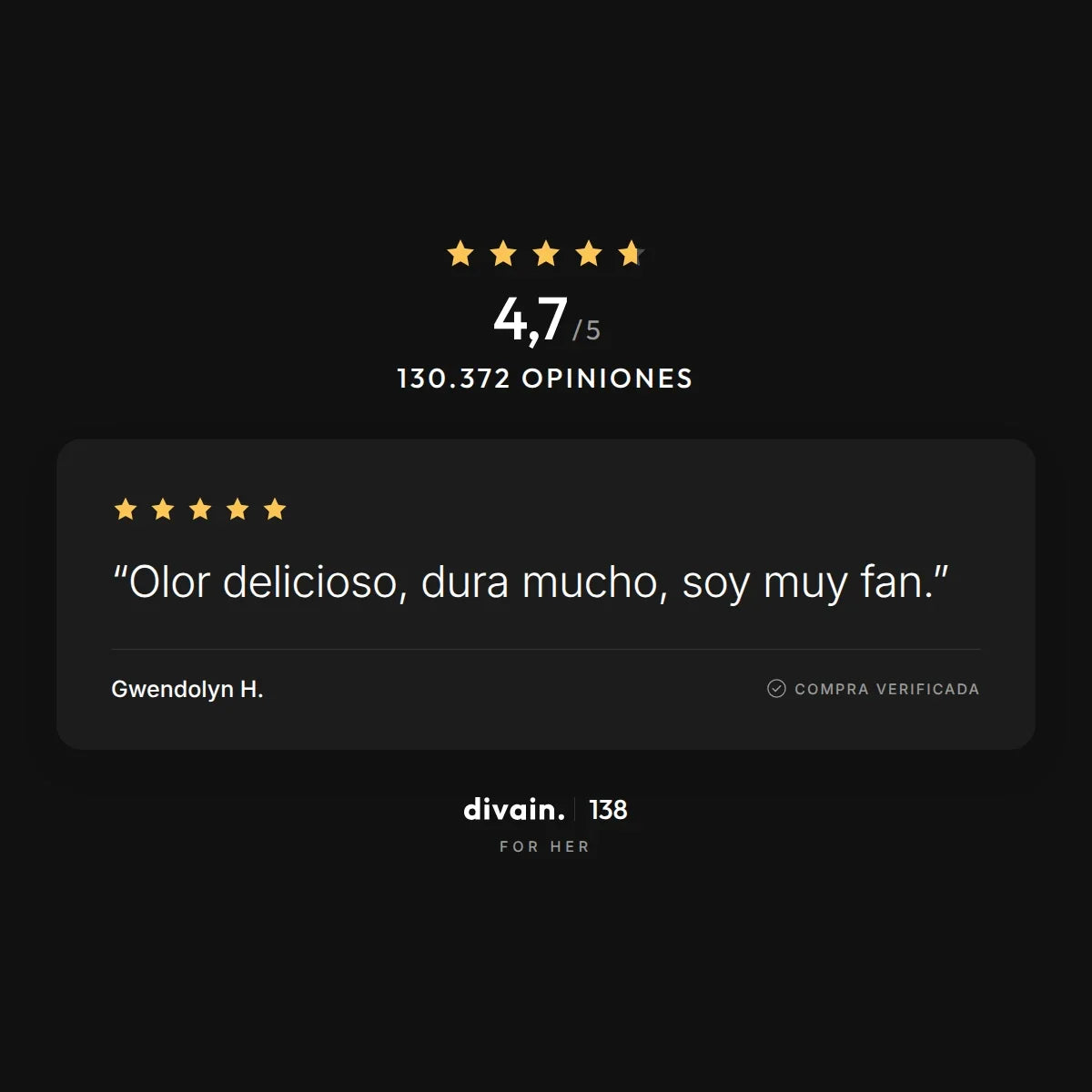 divain.138 - 4,7/5 sobre 130.372 opiniones