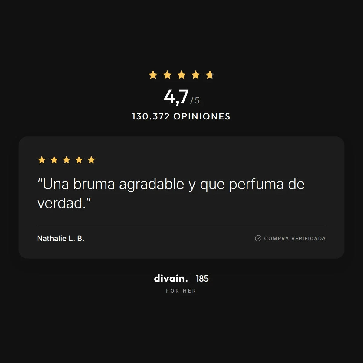 divain.185 - 4,7/5 sobre 130.372 opiniones