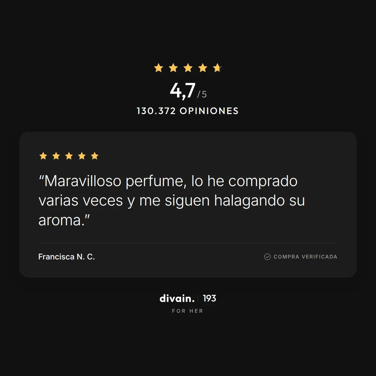 divain.193 - 4,7/5 sobre 130.372 opiniones