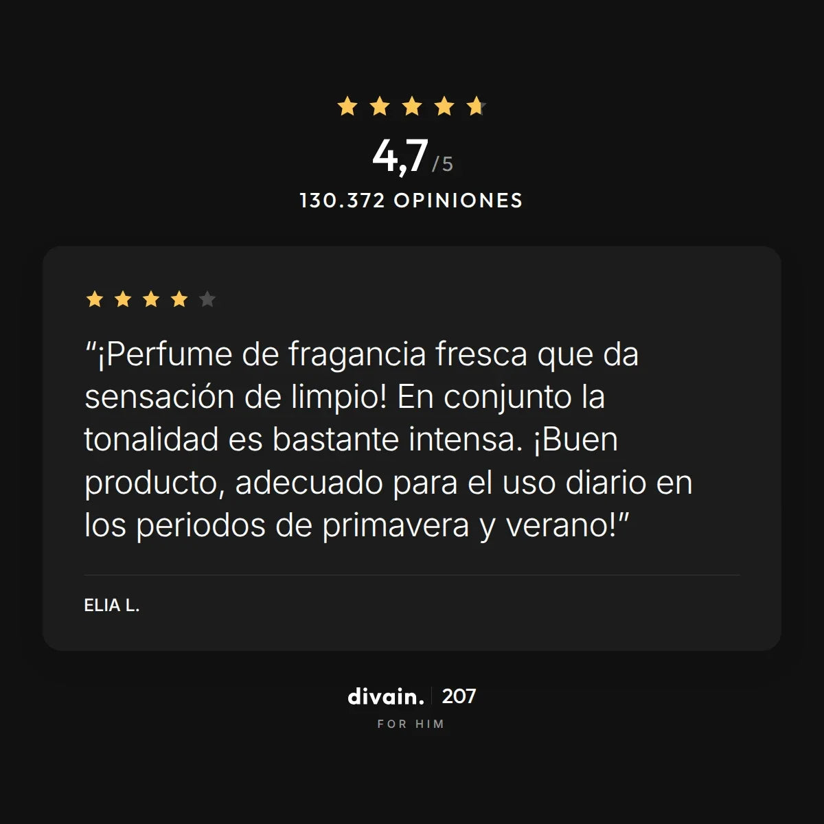 divain.207 - 4,7/5 sobre 130.372 opiniones