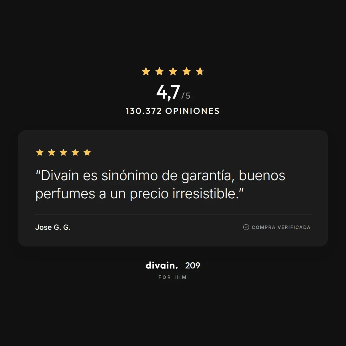 divain.209 - 4,7/5 sobre 130.372 opiniones