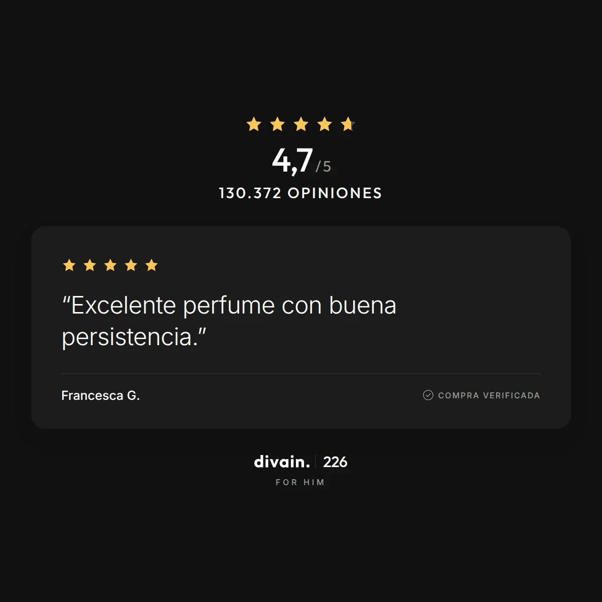 divain.226 - 4,7/5 sobre 130.372 opiniones