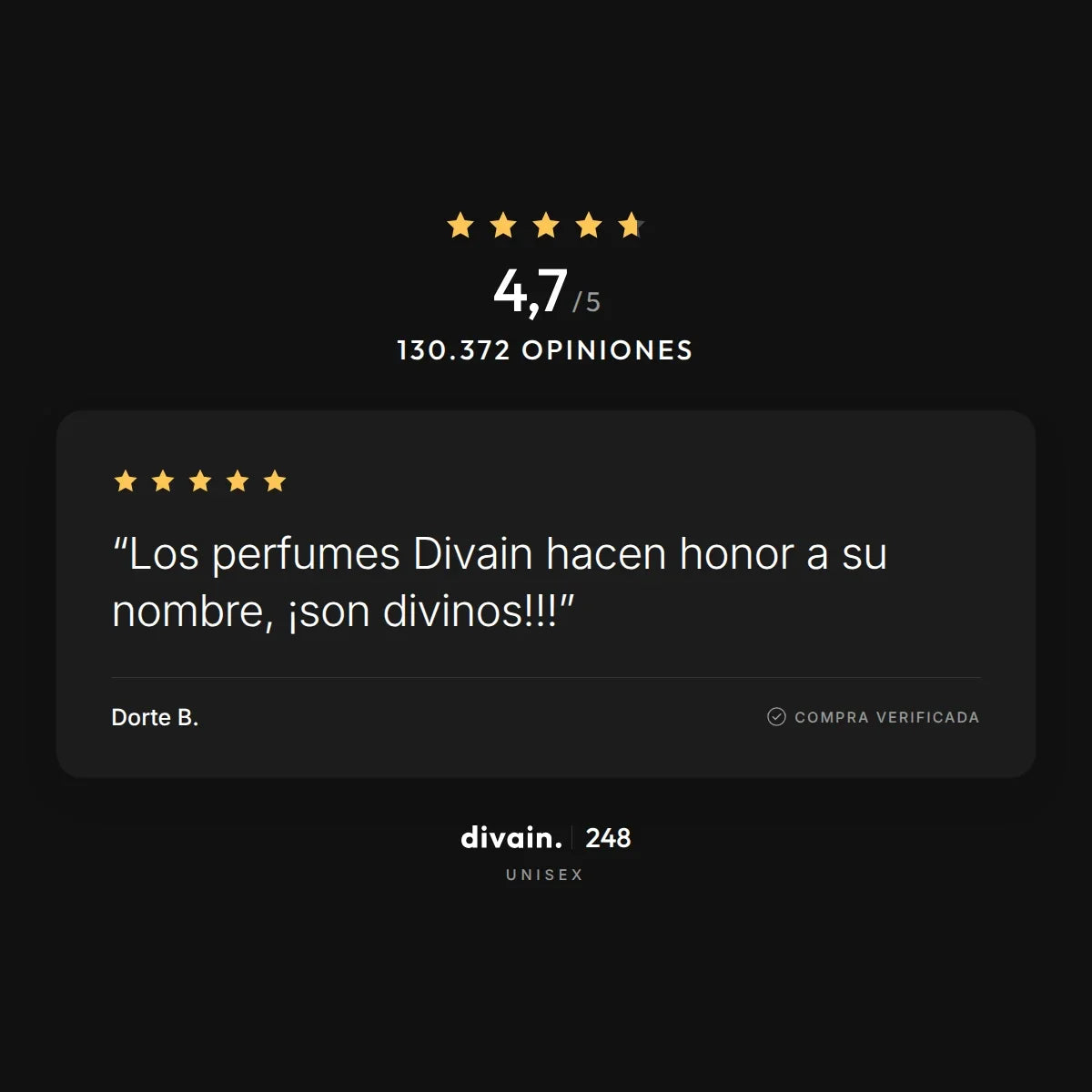 divain.248 - 4,7/5 sobre 130.372 opiniones