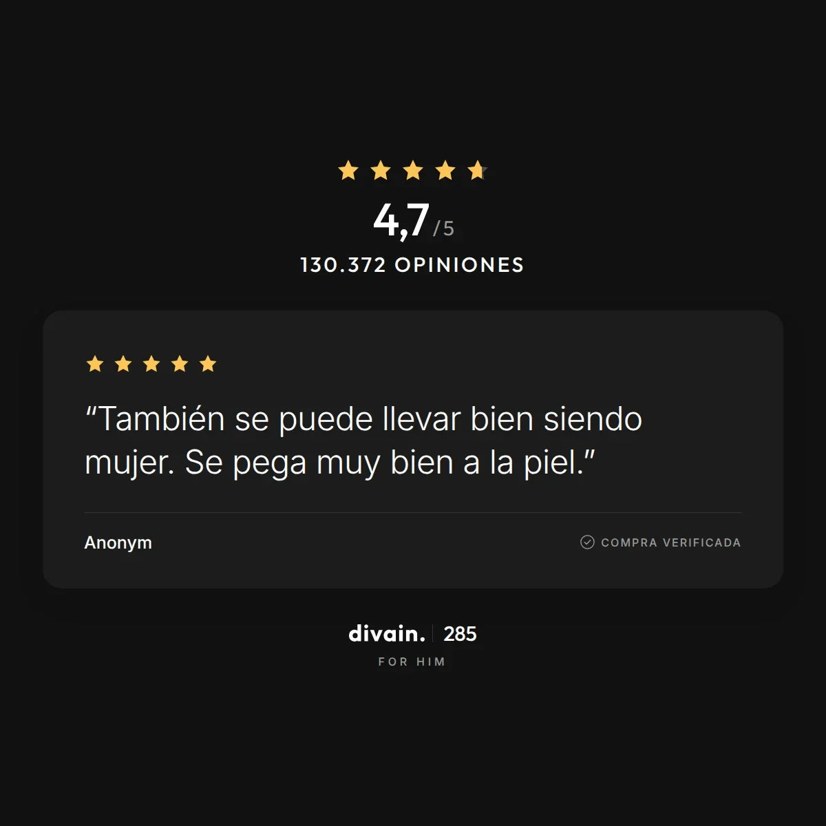 divain.285 - 4,7/5 sobre 130.372 opiniones