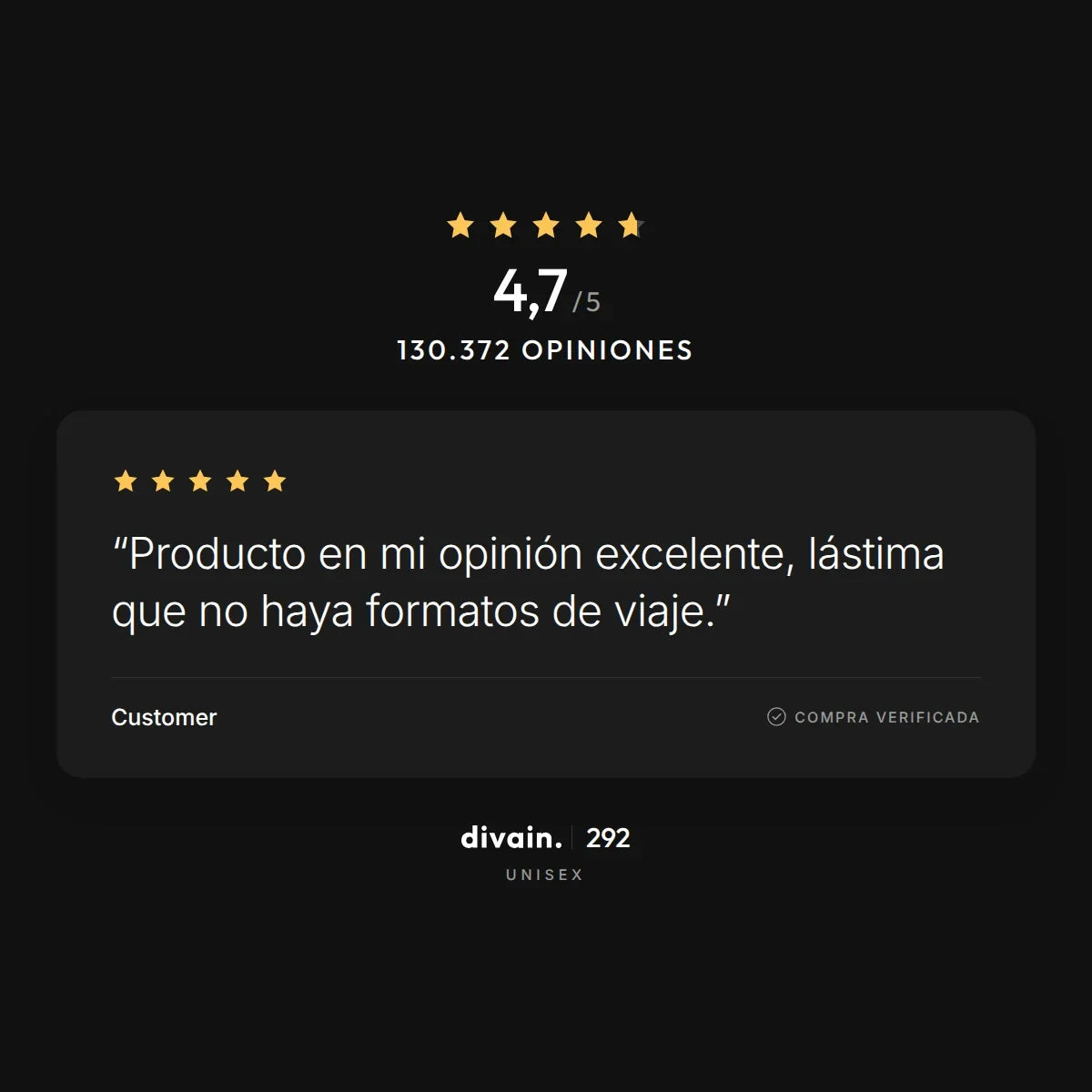 divain.292 - 4,7/5 sobre 130.372 opiniones