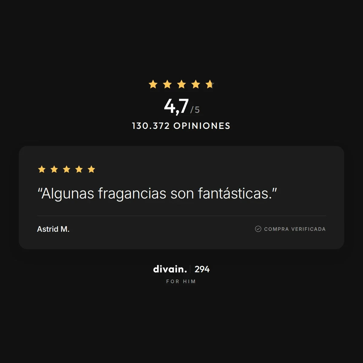 divain.294 - 4,7/5 sobre 130.372 opiniones