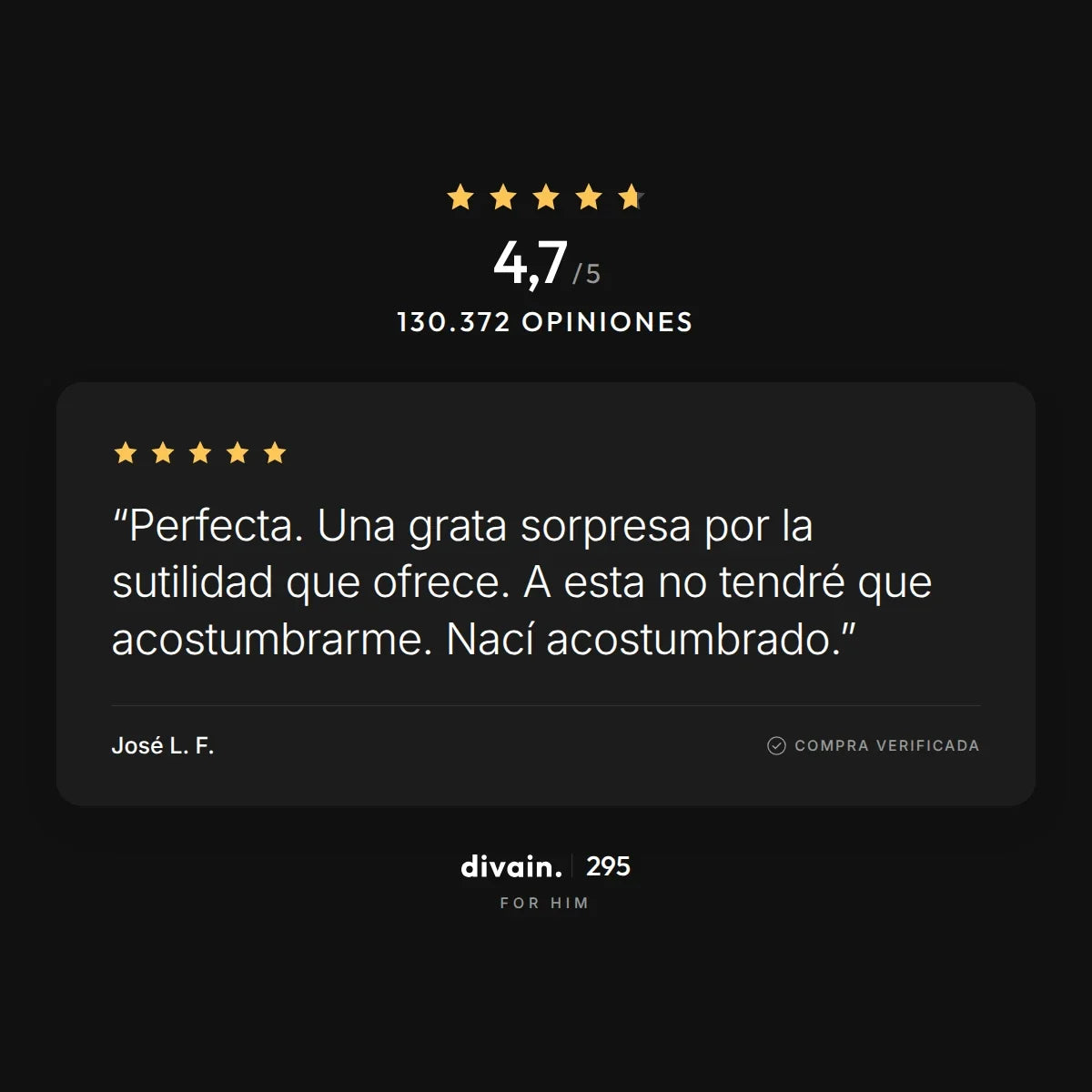 divain.295 - 4,7/5 sobre 130.372 opiniones