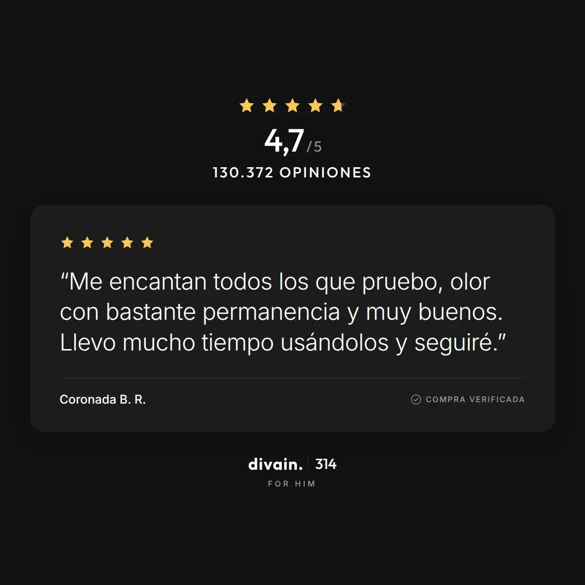 divain.314 - 4,7/5 sobre 130.372 opiniones