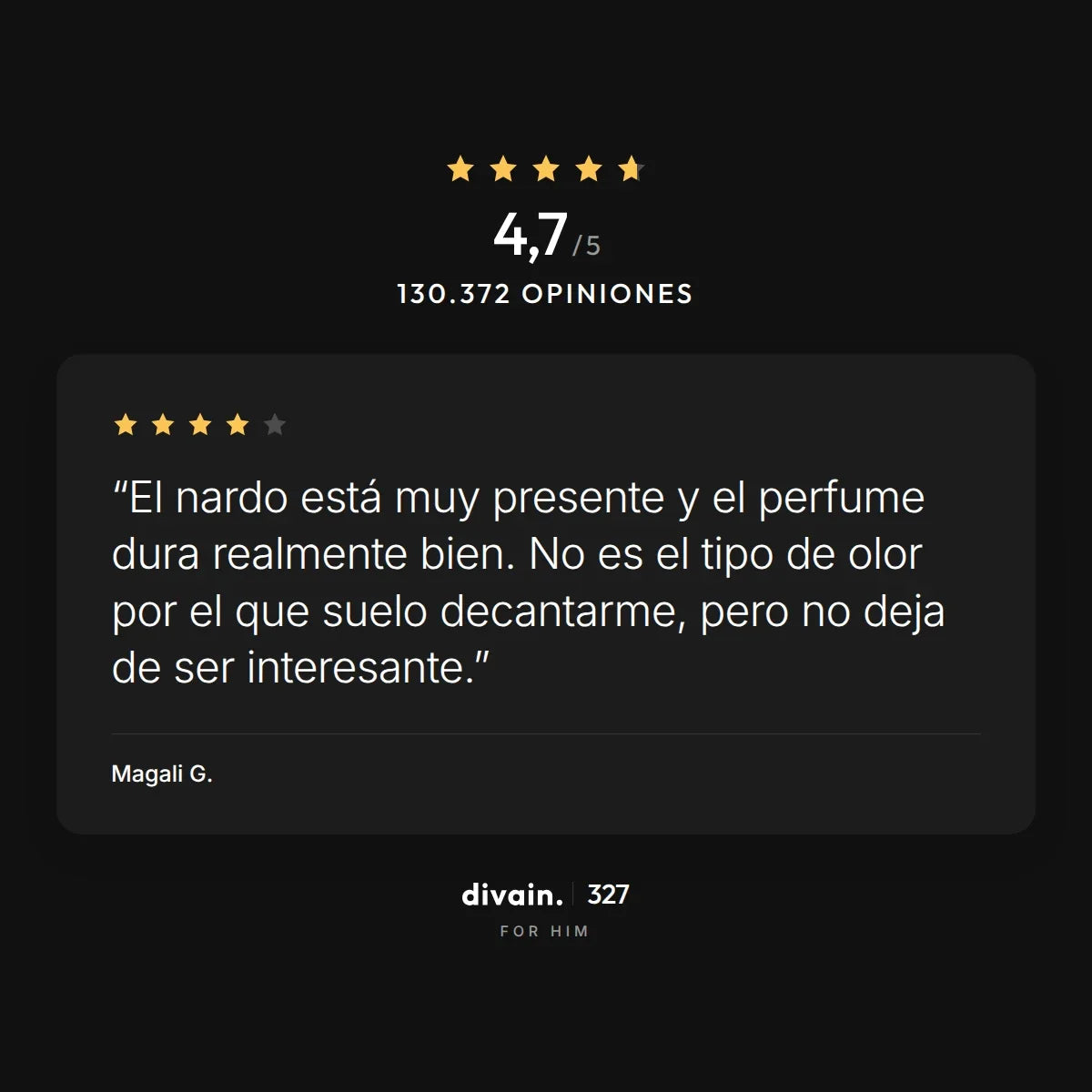 divain.327 - 4,7/5 sobre 130.372 opiniones