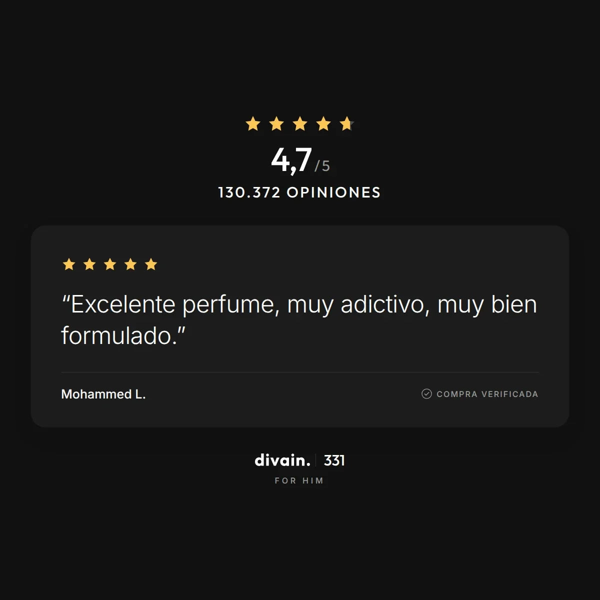 divain.331 - 4,7/5 sobre 130.372 opiniones