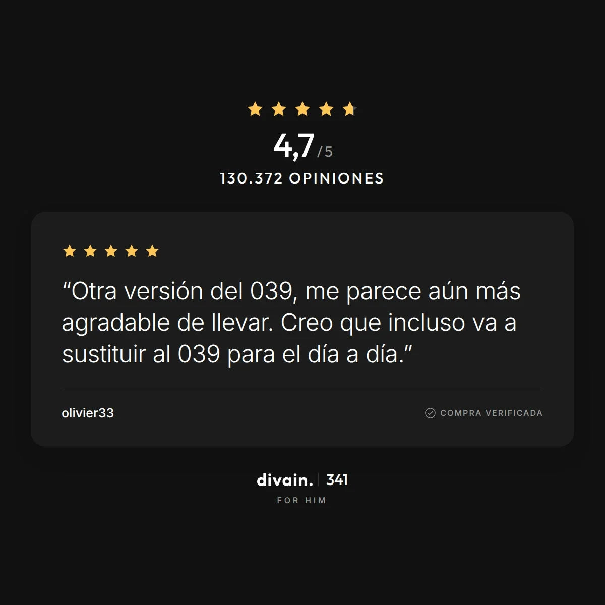 divain.341 - 4,7/5 sobre 130.372 opiniones