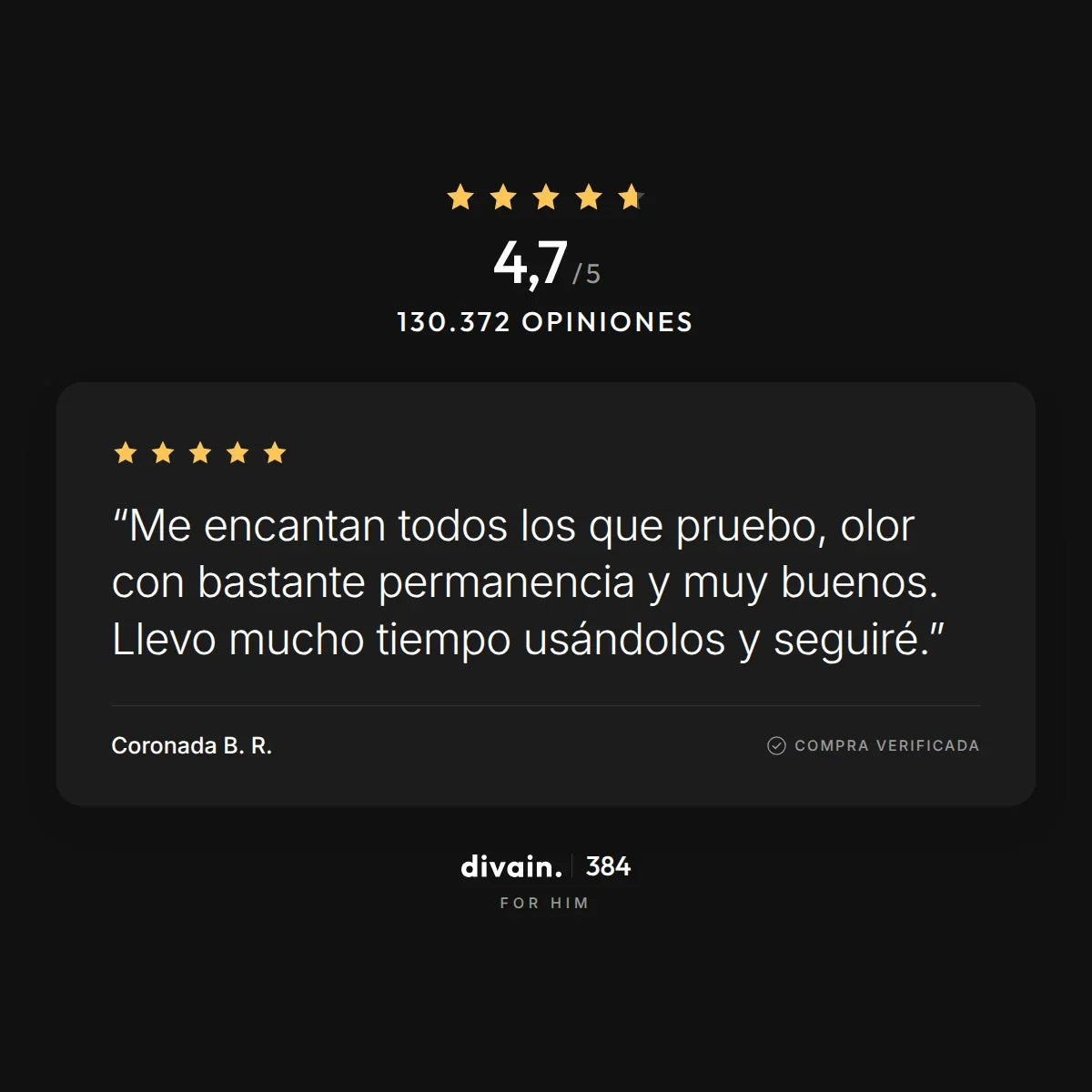 divain.384 - 4,7/5 sobre 130.372 opiniones