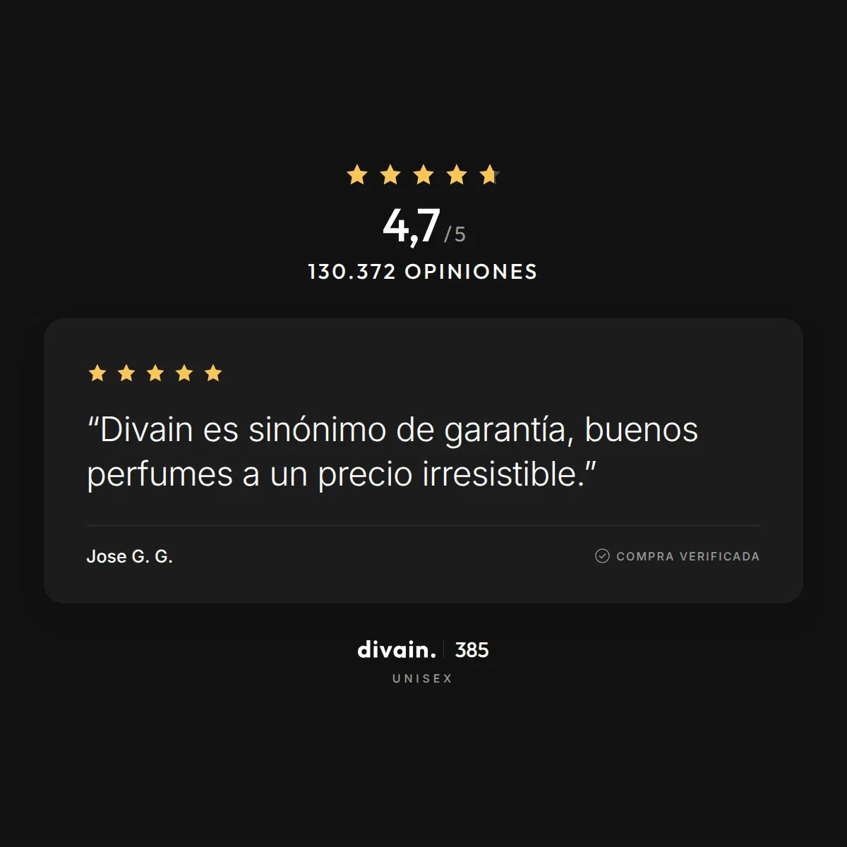 divain.385 - 4,7/5 sobre 130.372 opiniones