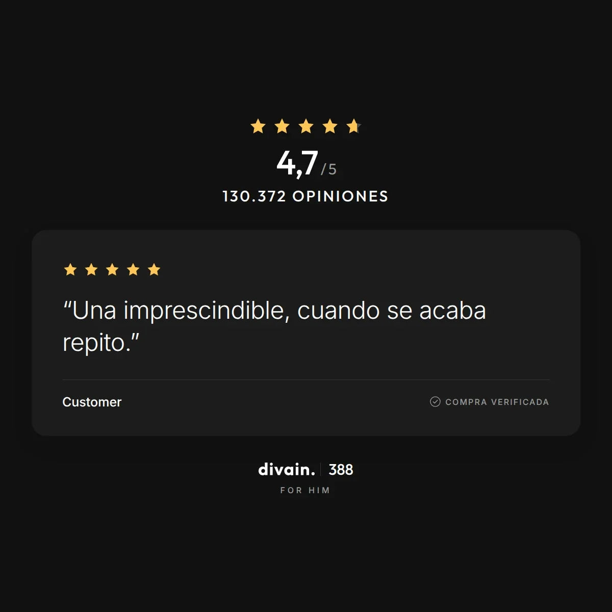divain.388 - 4,7/5 sobre 130.372 opiniones