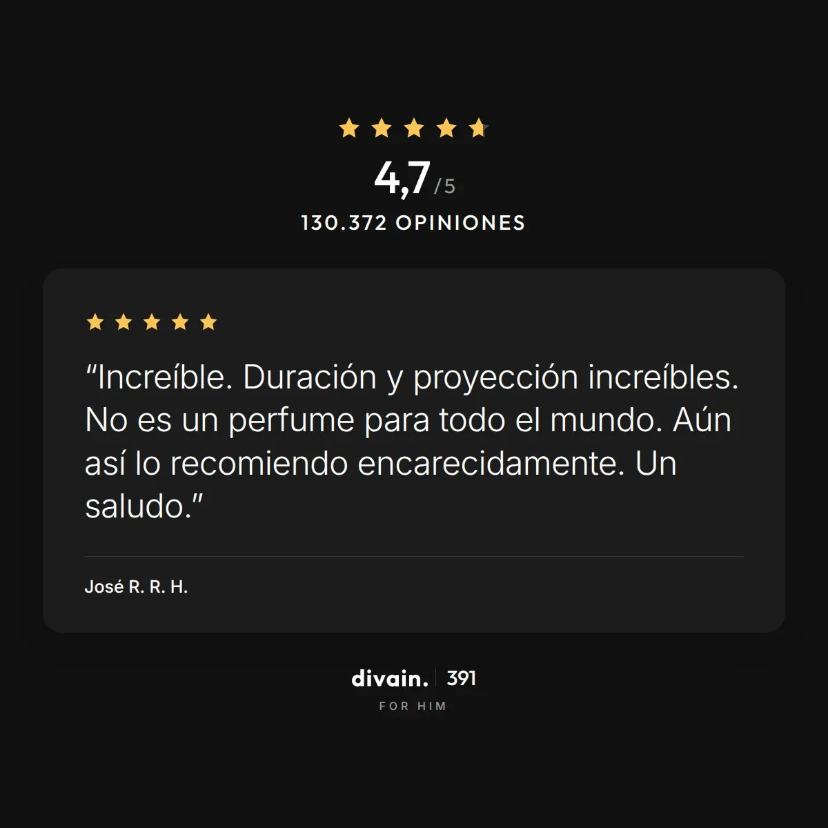 divain.391 - 4,7/5 sobre 130.372 opiniones
