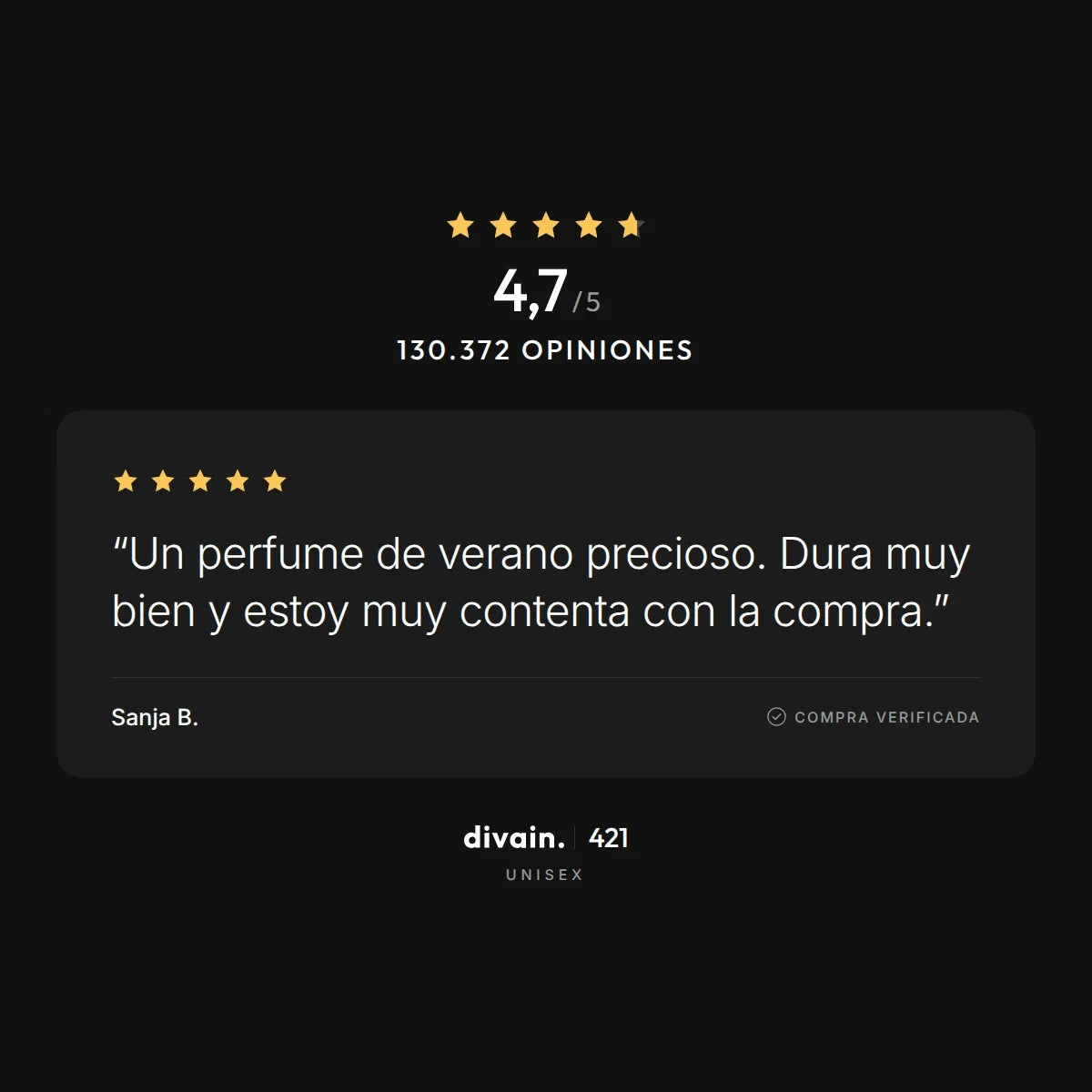 divain.421 - 4,7/5 sobre 130.372 opiniones